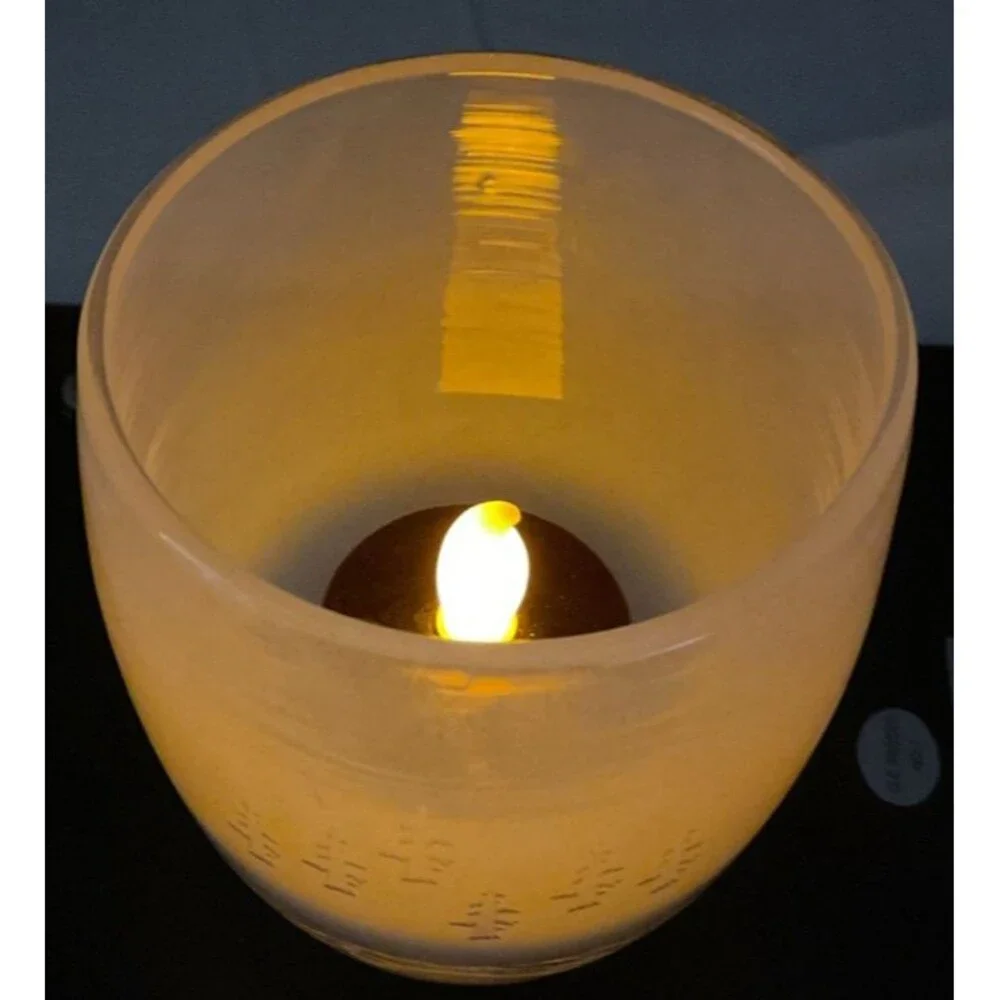 Retired Pre-Triskelion Glassybaby “Forest Walk” Name Disc Tealight Bellybutton